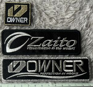 オーナー・ザイト銀糸刺繍ワッペン3枚セット OWNER・Zaito 新品 送料無料 