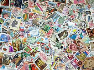 [C] foreign stamp 500 pieces set used . stamp paper mono ko Large . abroad retro together large amount set Vintage material Junk journal 