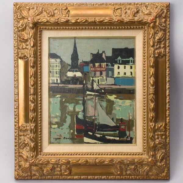 【千e389 模写】ジャック･ブイッスー 風景画 F3号 Jacques Bouyssou 油彩画 額装 フランス, 絵画, 油彩, 自然, 風景画