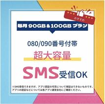 毎月に90GB （初月無料 + 翌月分　合計 180GB) - 日本国内用 データ通信SIMカード プリペイド SIM - Data Sim - Softbank 回線 Prepaid Sim_画像2