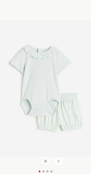 H&M コットン2アイテムセット 85サイズ　ボディスーツ　ショートパンツ　セット