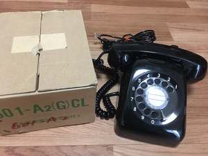 NTT 601 number A2 CL rotation dial type telephone machine service being completed used operation goods original box attaching Showa Retro 