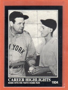 ●ベーブ・ルース　カード　Vol.91　1992MEGACARDS THE BABE RUTH COLLECTION #91　通算700号本塁打　ニューヨーク・ヤンキース