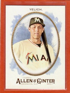 ●クリスチャン・イエリッチ　カード　Vol.21　2017TOPPS ALLEN & GINTER #282　MVP　首位打者　ゴールドグラブ　マイアミ・マーリンズ