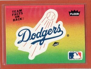 ●1984FLEER　ロゴ・ステッカー・カード　ロサンゼルス・ドジャース