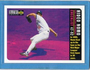 ● Hideo nomo Vol.208 1996 Ud Collector's Checklist #359 Los Angeles Dodgers