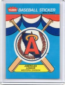 ●1989FLEER BASEBALL STICKERS　ロゴ・ステッカー・カード　カリフォルニア・エンゼルス