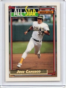 ●ホセ・カンセコ　カード　Vol.514　1992TOPPS GOLD ALL-STAR #401　オークランド・アスレチックス