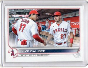 ●大谷翔平　カード　Vol.444　2022TOPPS UPDATE SERIES MVP CALIBER #US115　マイク・トラウト　ロサンゼルス・エンゼルス