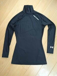  Under Armor с высоким воротником рубашка с длинным рукавом женский SM оттенок черного компрессионный . часть сетка Golf спорт хорошая вещь бесплатная доставка 