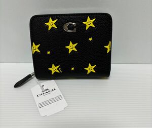 新品 コーチ 二つ折り財布 ビルフォードウォレットコズミック スター CN611 BLACK×YELLOW