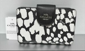 ラスト★新品 COACH ミディアム ウォレット 二つ折り財布 ダルメシアン柄 CD873