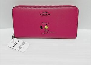 新品コーチ 長財布 SNOOPY スヌーピー ピンク F53773 未使用 COACH ウォレット プレゼント