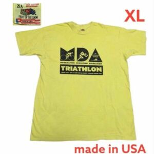 90s USA製トライアスロン大会プリントTシャツシングルステッチXLフルーツオブザルーswh0162wn46アメリカ製ビンテージ