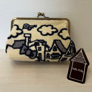 【新品未使用】財布 がま口 ポーチ 小物入れ がま口ポーチ　大判　サガラ刺繍　サンリオ　ハローキティ　HELLO KITTY 