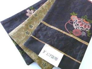ジュニア袋帯 ポリエステル 日本製 茶 手まり 桜 未仕立て 七五三 006