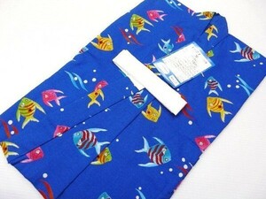  man . child yukata blue color . fish pattern 90cm man ... new goods 1011