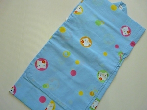  girl woman . child yukata Hello Kitty light blue polka dot pattern 120cm new goods 49
