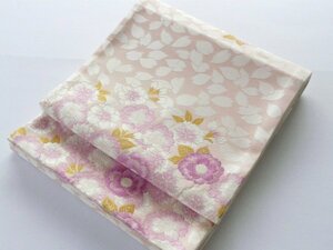 【中古】正絹袋帯 仕立上り 薄ピンクに桜の花びら 052