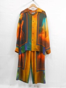 67 送60サイ 0513$D15 TAAKK ターク 上下セットアップ SILK SHIRTS ORANGE & SILK PANTS シルク TA22AW-SH024 PT040 サイズ2/1 中古品