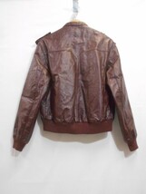 70 送80サ 0515$D15 Etienne Aigner エンティエンヌ アイグナー レザージャケット ブルゾン レッドブラウン サイズ10 中古品_画像2