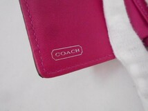 84 送60サ 0523$D15 COACH コーチ シグネチャー パッチワーク 三つ折財布 コンパクトウォレット 中古品_画像5