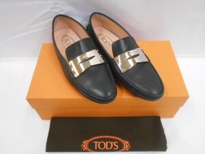 78 送80サ 0606$D02 TOD'S トッズ ローファー レザー ブラック サイズ36.5 中古品