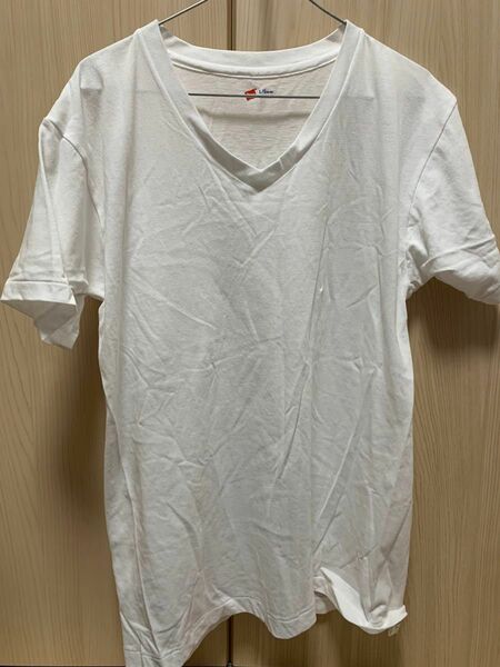 Tシャツ 半袖 ホワイト カットソー 半袖Tシャツ 白　ヘインズ　hanes