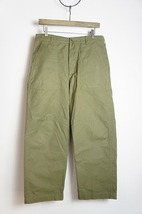 定番 美品 orSlow オアスロウ ARMY FATIGUE PANTS アーミー ファティーグ パンツ ワーク トラウザー カーキ S 本物 504O_画像1