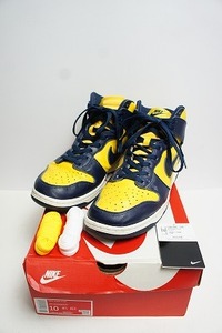 正規 NIKE ナイキ DUNK HI SP ダンク ハイ SP MICHIGAN ミシガン ハイカット スニーカー CZ8149-700 紺黄 28cm 本物 417O