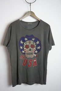  regular WACKO MARIA Wacko Maria MR USA print meki deer n Skull short sleeves T-shirt cut and sewn black size L genuine article 528O