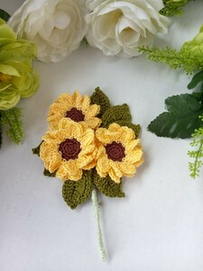  hand made lacework ( Mukou .) corsage brooch pin No.1