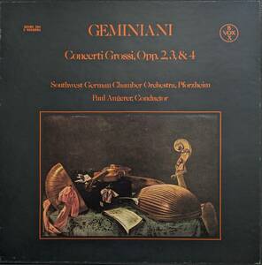 輸入LP盤 パウル・アンゲラー/Pforzheim Southwest German Cham　Geminiani　合奏協奏曲集 Op2,3&4 (3LP)　 