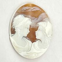 ☆シェルカメオ 重量10.5g☆彫刻 サイン入り ルース 貴婦人 CAMEO S5053_画像1