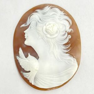 ☆シェルカメオ 重量22.2g☆彫刻 ルース 貴婦人 CAMEO アクセサリー S5059