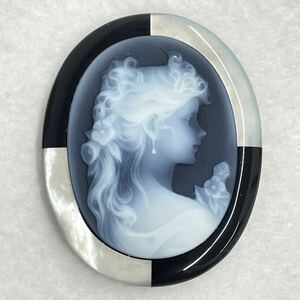 ☆ストーンカメオ 重量22.8g☆彫刻 ルース 貴婦人 CAMEO アクセサリー S5034