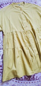  tunic blouse yellow color M soft two step used 