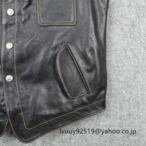 メンズレザー　ジャーキン ベスト 本革　牛革　スエード　バイクジャケット ライダース　　Ｍ～5XL　_画像5