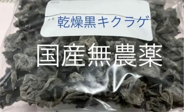 乾燥黒キクラゲ130g 国産無農薬