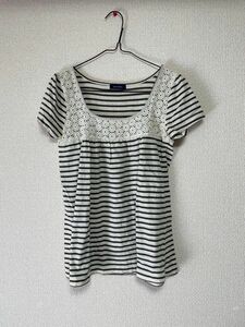 半袖Tシャツ カットソー ボーダー プーラ フリームトップス