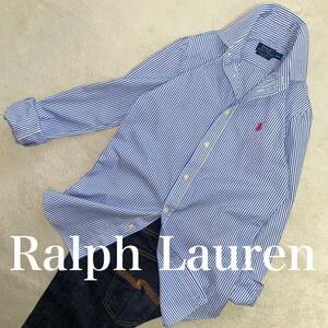 Ralph Lauren 使用感のない美品　M位　正規品　家洗い可　ストライプ　シャツ　ブラウス