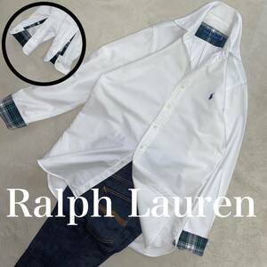 Ralph Lauren XL位　シャモア生地　正規品　家洗い可　袖裏チェック　長袖シャツ