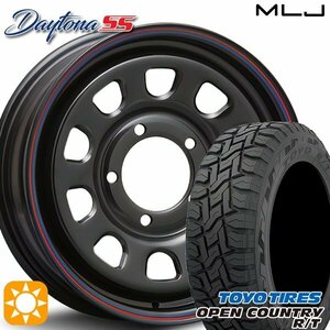 郡山店★サマータイヤホイール4本SET★MLJ デイトナ SS ブラック 6.0J 16インチ 5H139.7 トーヨー オープンカントリー R/T 215/70R16