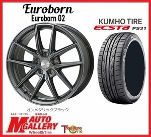 郡山店★サマータイヤホイールSET★ユーロボーン02 16インチ 7.0J 5H120+31&クムホ エクスタ PS31 205/60R16★BMW 3シリーズ F30/F31