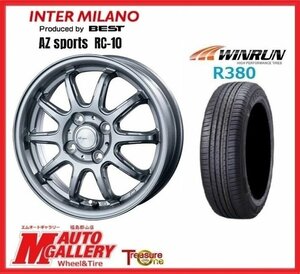 郡山店★サマータイヤホイールSET★BEST AZ-Sports RC10 4.5J 14インチ 4H100+45&ウィンラン R380 165/60R14★エブリィ、クリッパー