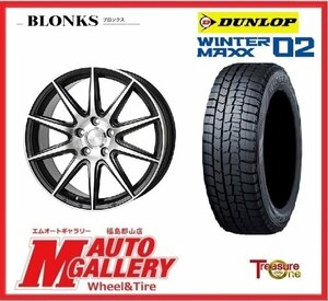 郡山店★スタッドレスタイヤホイールSET★ブロンクス TB-001S ６.5J 16インチ 5H114+48 &DL WINTER MAXX WM02 205/60R16 21年製