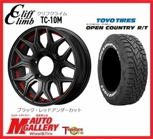 郡山店★ジムニー★サマータイヤホイールSET★クリフクライム TC-10M 16インチ 5.5J 5H139+22&トーヨー オープンカントリー R/T 185/85R16