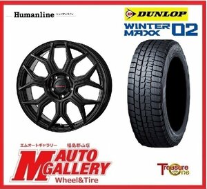 郡山店★スタッドレスタイヤホイールSET★ヒューマンライン HS-10M 1665-5H114+48 &DL WINTER MAXX WM02 205/60R16 21年製☆アクセラetc