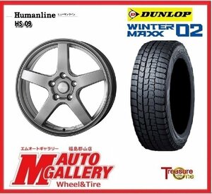 郡山店★スタッドレスタイヤホイールSET★ヒューマンライン HS-09 1665-5H100+45 &DL WINTER MAXX WM02 205/60R16 21年製☆BR/BMレガシー