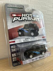 1/64 GL グリーンライト ミニカー 2012 ジープ ラングラー 黒 パトカー ホットパシュート イリノイ州 GREENLIGHT JEEP WRANGLER HOTPUSUIT